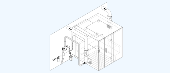 infographic showing features of a steam bath
